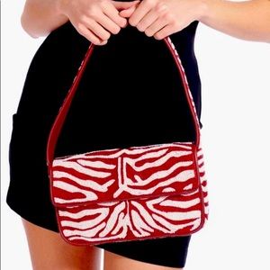 Staud Tommy Beaded Bag in Scarlet White